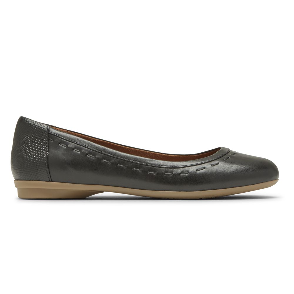 Ballet Mulher Rockport Cobb Hill Maiika Flat Pretas,Portugal KCDVX-0618